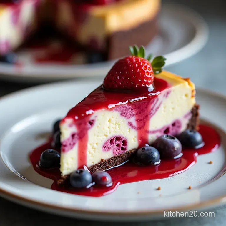 The Berry Best Stracciatella Swirl Cheesecake with a Maqui Kiss