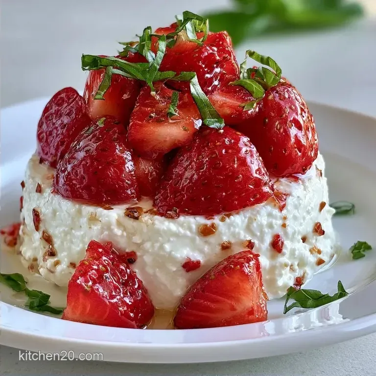 Ten Minute Strawberry Basil Dessert with Ricotta