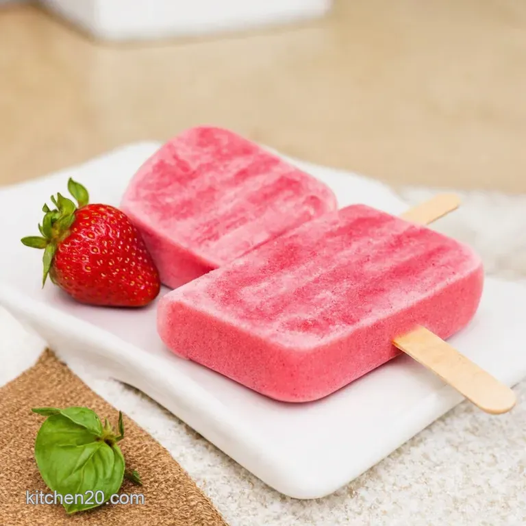 Strawberry Basil Swirl Popsicles presentation