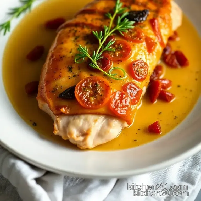 Sun-Dried Tomato & Spinach Stuffed Chicken Breast with Balsamic Glaze presentation