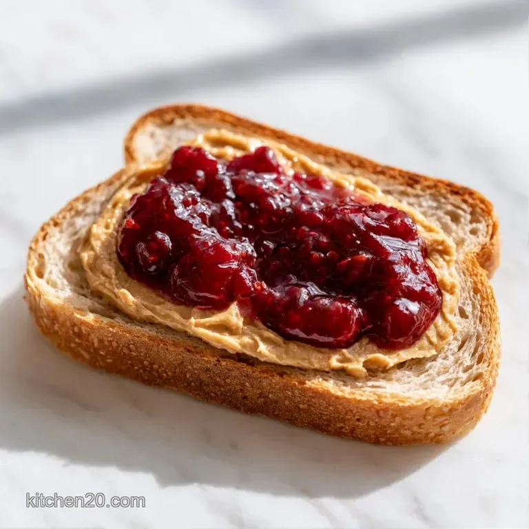 Toasted golden bread slices arranged on a matte plate, featuring a creamy beige spread and glistening red preserves.