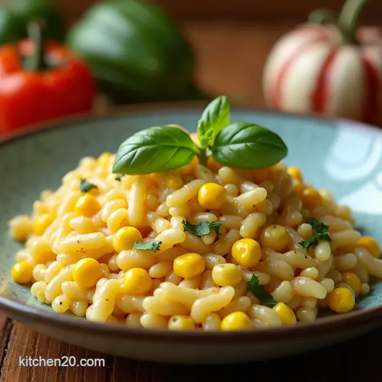 Sunshine Orzotto Creamy Corn Basil Bliss presentation