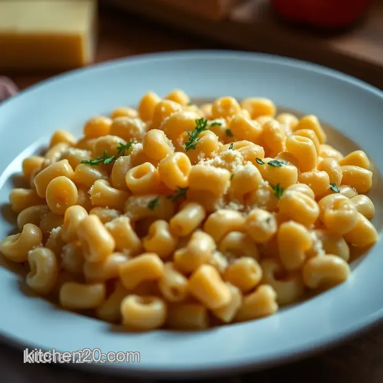Super Simple Macaroni Cheese with Crispy Cheddar Topping presentation