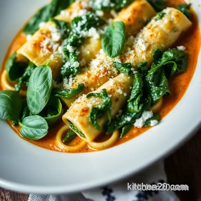Super Simple Spinach and Ricotta Cannelloni presentation