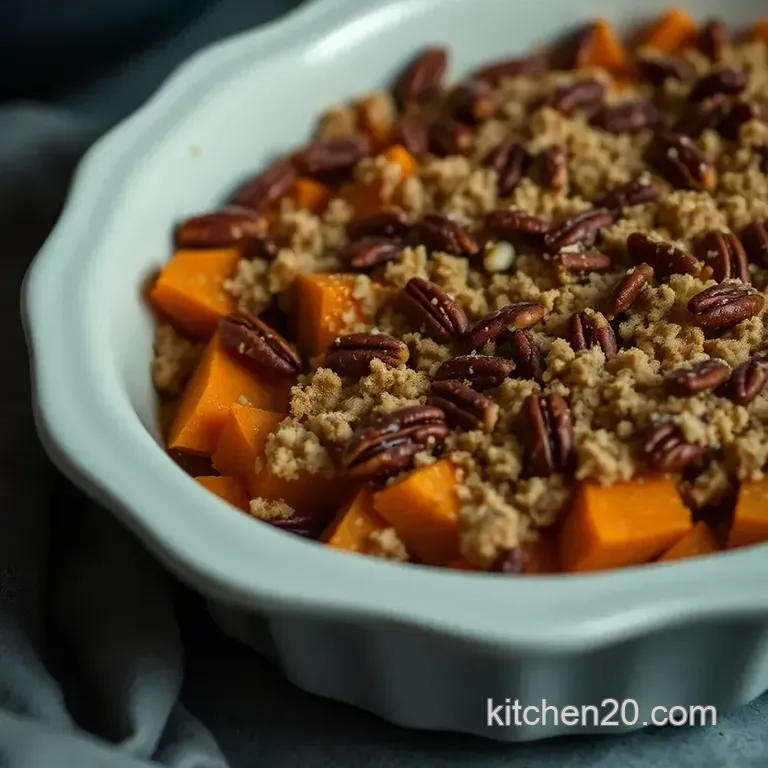 Sweet Potato Casserole with Pecan Streusel Topping presentation