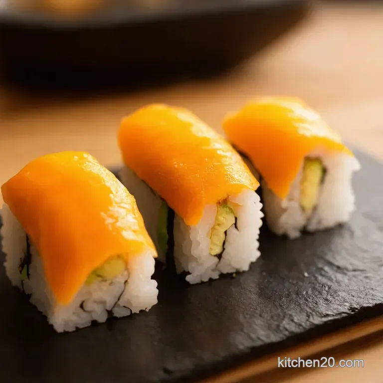 Sweet Savory Tamago Sushi presentation
