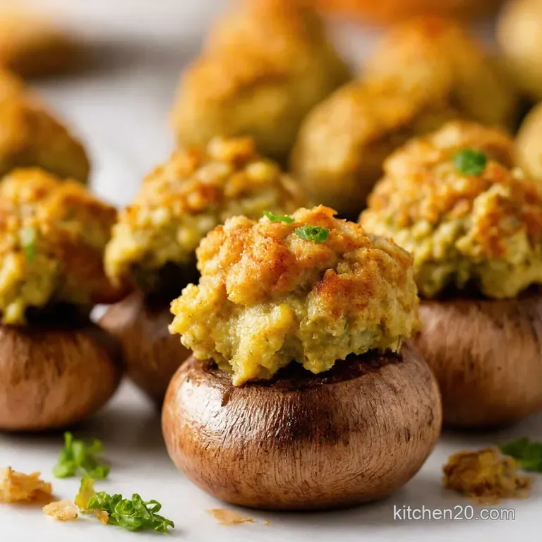 The Onebite Wonder Parmesanherb Stuffed Mushrooms presentation