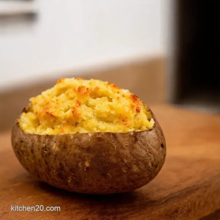 The Perfect Baked Potato Fluffy Inside Crispy Skin presentation