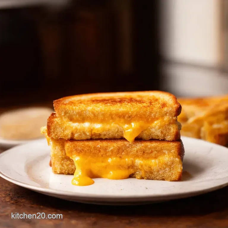 The Quintessential Goldencrusted Grilled Cheese presentation