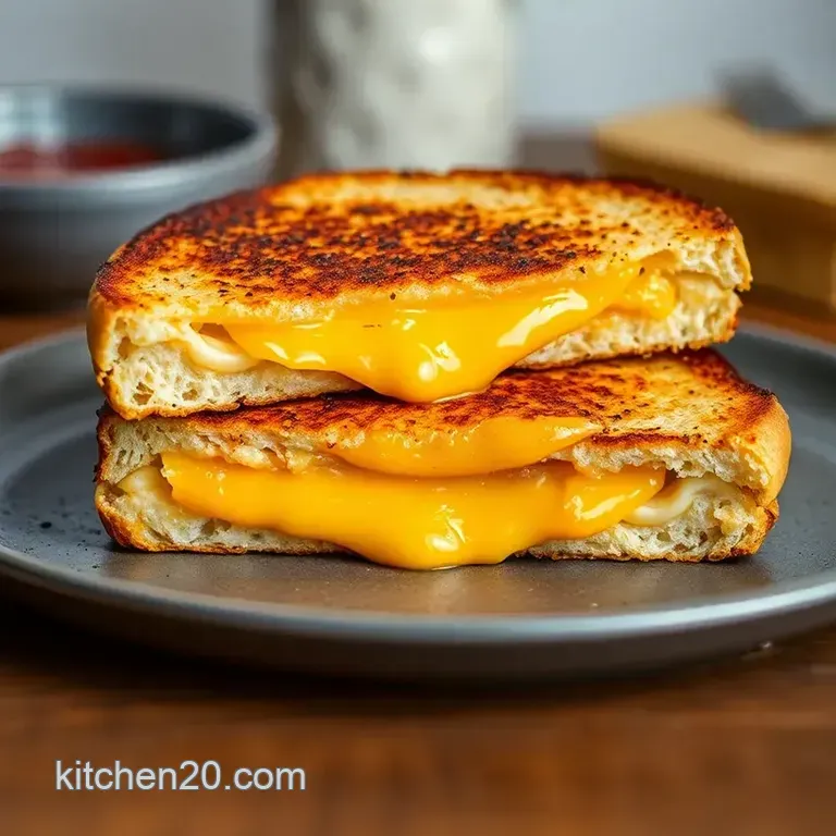 The Quintessential Grilled Cheese: Crispy Gooey Perfection presentation