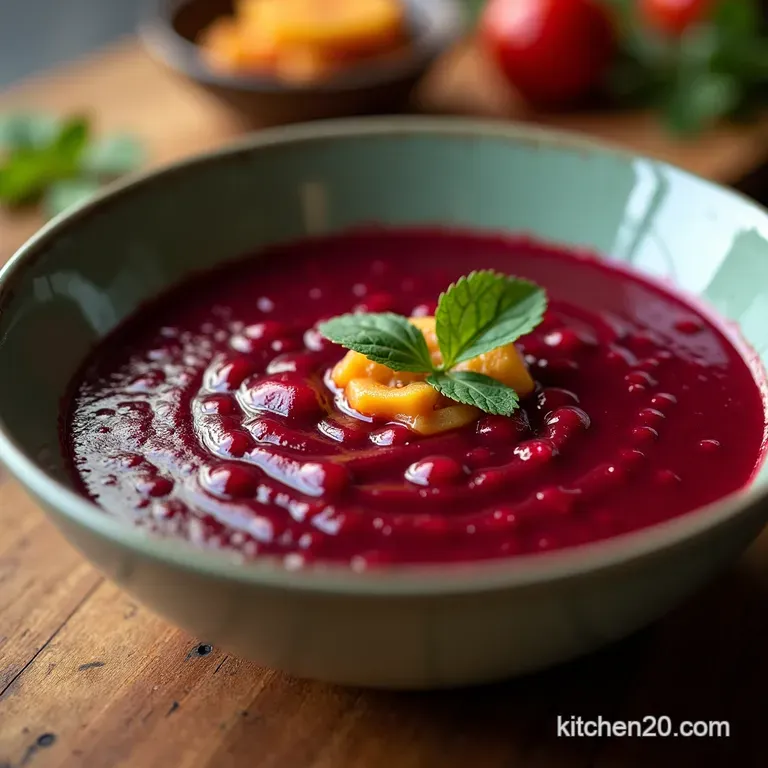The Ruby Gem Hearty Tangy Classic Ukrainian Borscht presentation