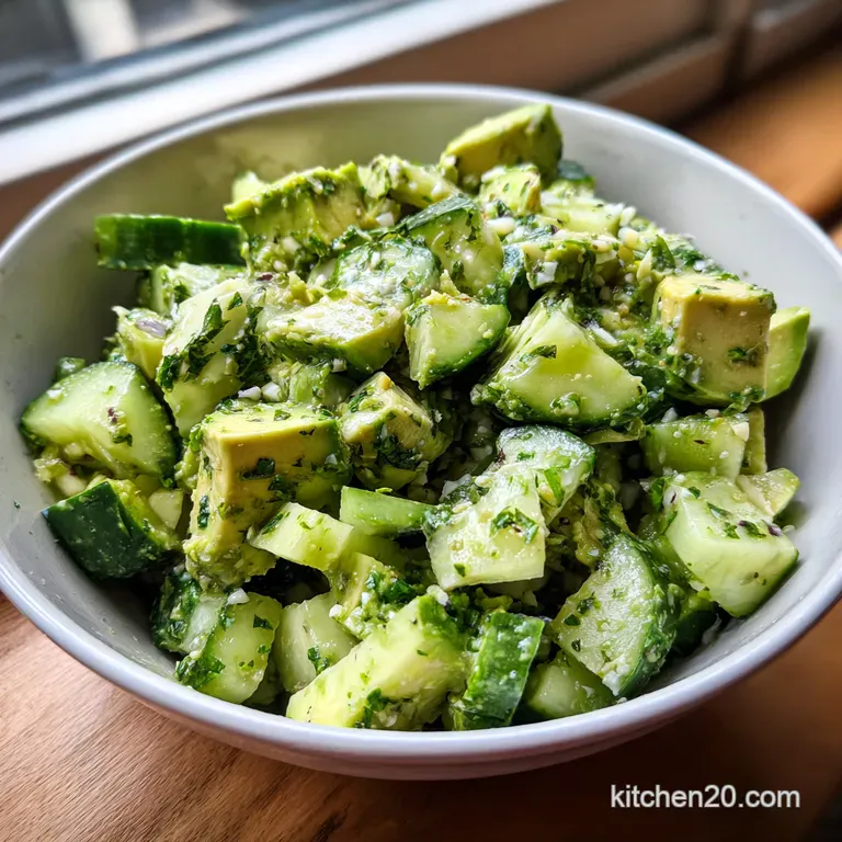 The Zesty Secret Creamy Cucumber Avocado Salad with Lime Vinaigrette presentation
