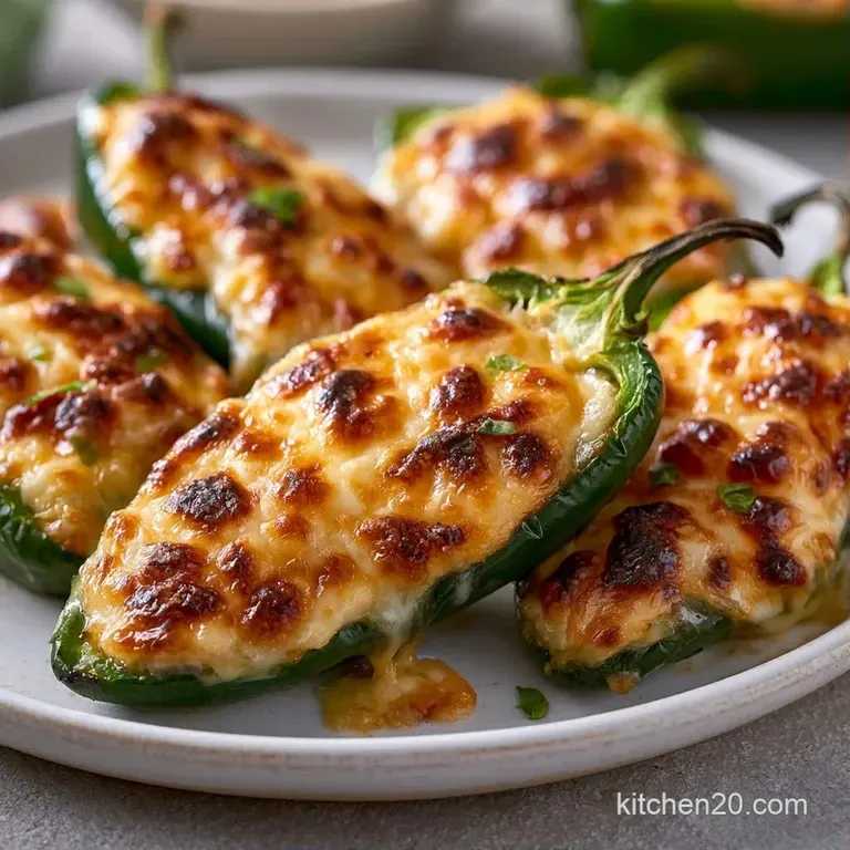 Charred green peppers filled with creamy white cheese on a slate platter with a side of cool ranch dipping sauce.