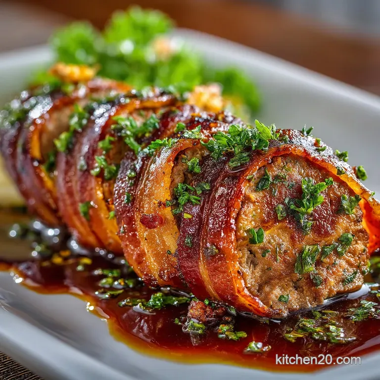 Ultimate Bacon Wrapped Meatloaf with Crisp Bacon and Sticky Glaze