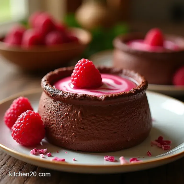 Velvet Chocolate Pots De Cr&egrave;me with Raspberryrose Swirl presentation
