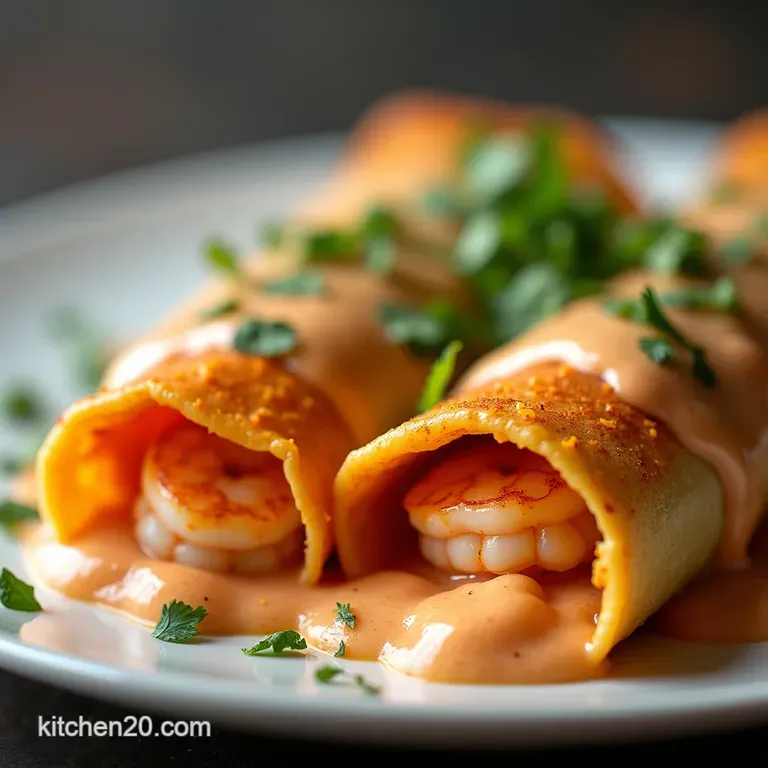 Velvet Shrimp Enchiladas with Smoked Paprika Cream Sauce