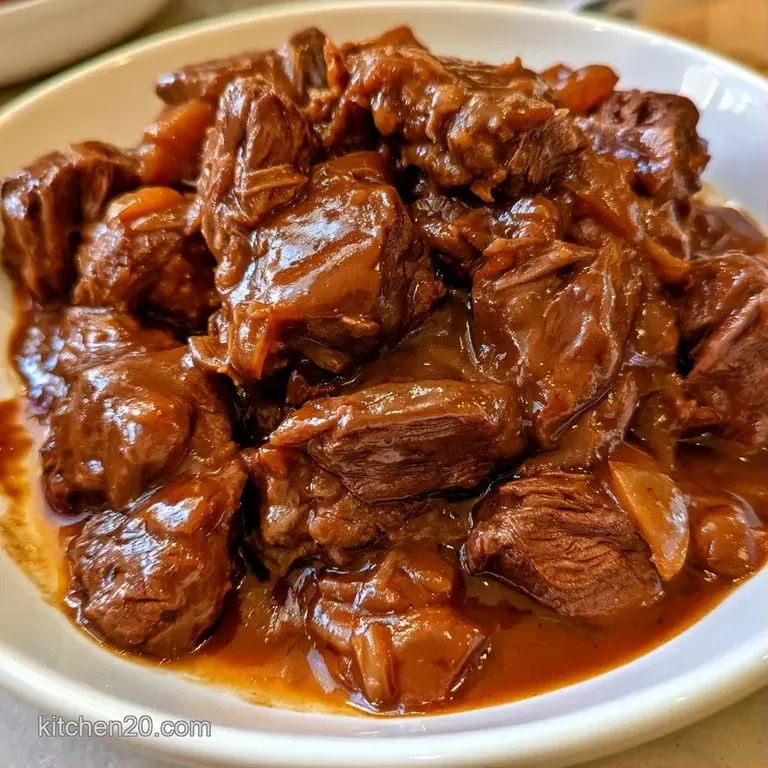 Slices of tender dark meat atop mashed potatoes, drizzled with savory glaze and garnished with fresh parsley.