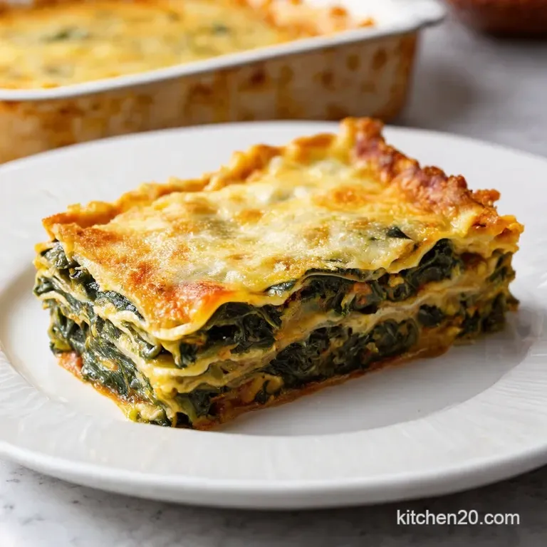 Vibrant Spinach and Ricotta Lasagna Popeyes Paradise presentation
