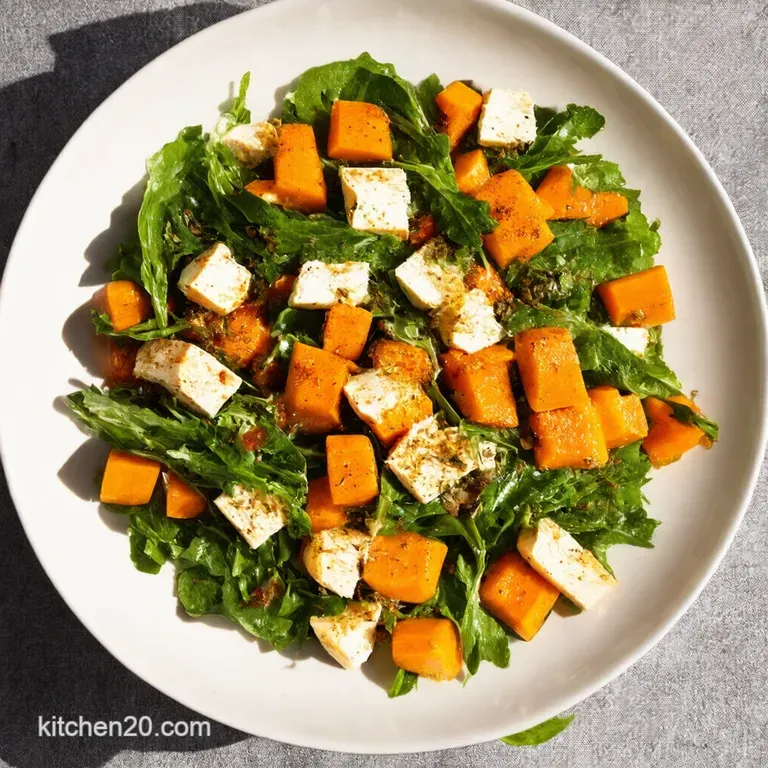 Warm Butternut Squash Harissa Halloumi Salad