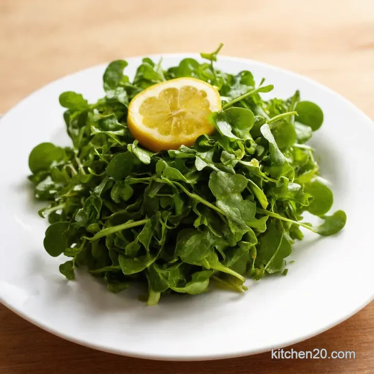 Watercress Salad with LemonDijon Vinaigrette presentation
