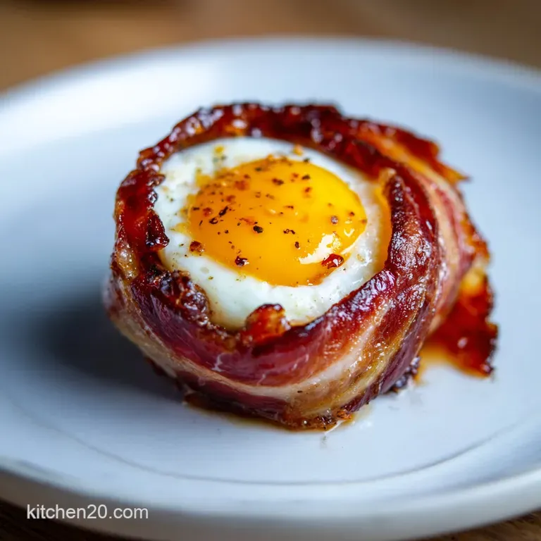 Elegant plate with creamy yellow egg halves and salty prosciutto crisps, hinting at a satisfying and flavorful snack.