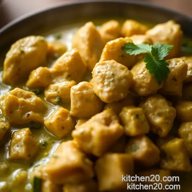 Zesty Green Curry Chicken: A Taste of Thailand at Home presentation