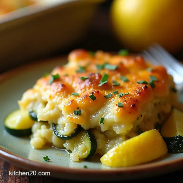 Zesty Lemon Chicken Zucchini Casserole presentation