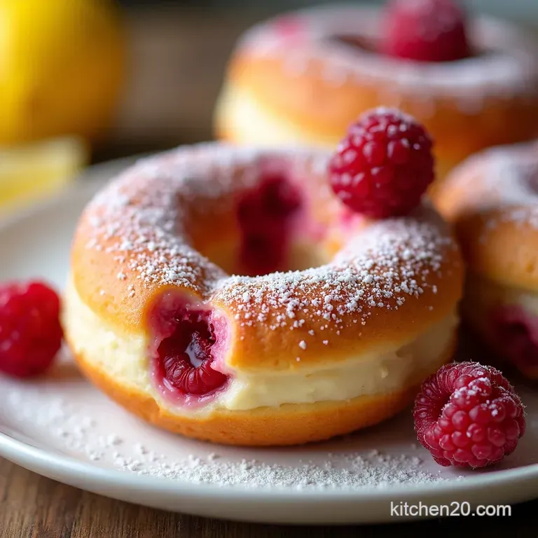 Zesty LemonRaspberry Baked Donuts