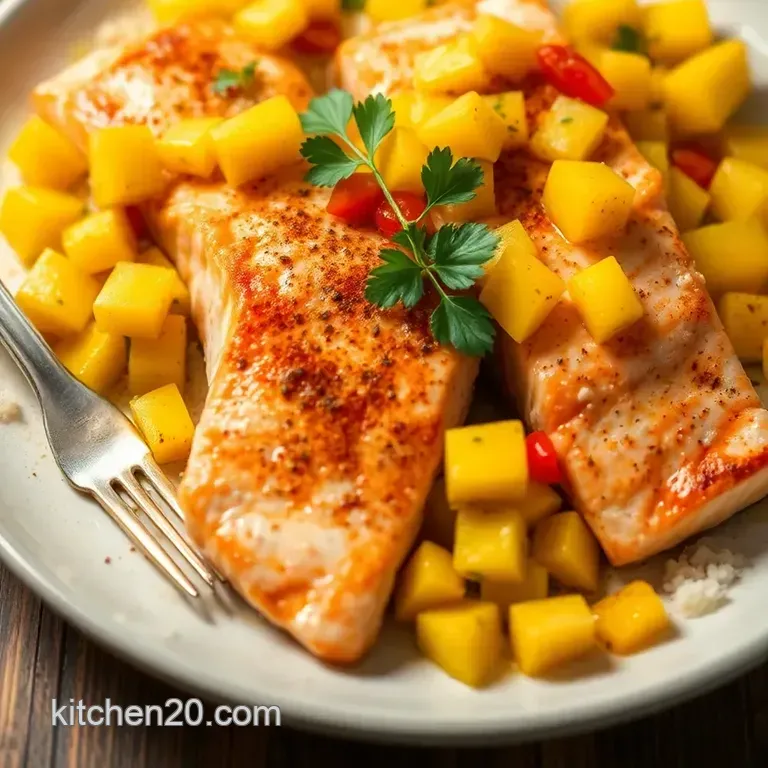 Zesty Salmon with Fresh Mango Salsa: A Tropical Delight presentation