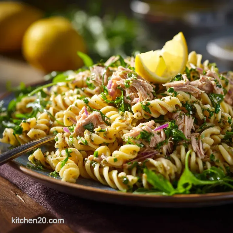 Tuna Pasta Salad the Glorious Classic Zesty Lemon and Herb Recipe presentation